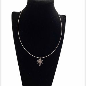 925 Italy silver omega necklace with palm pendant